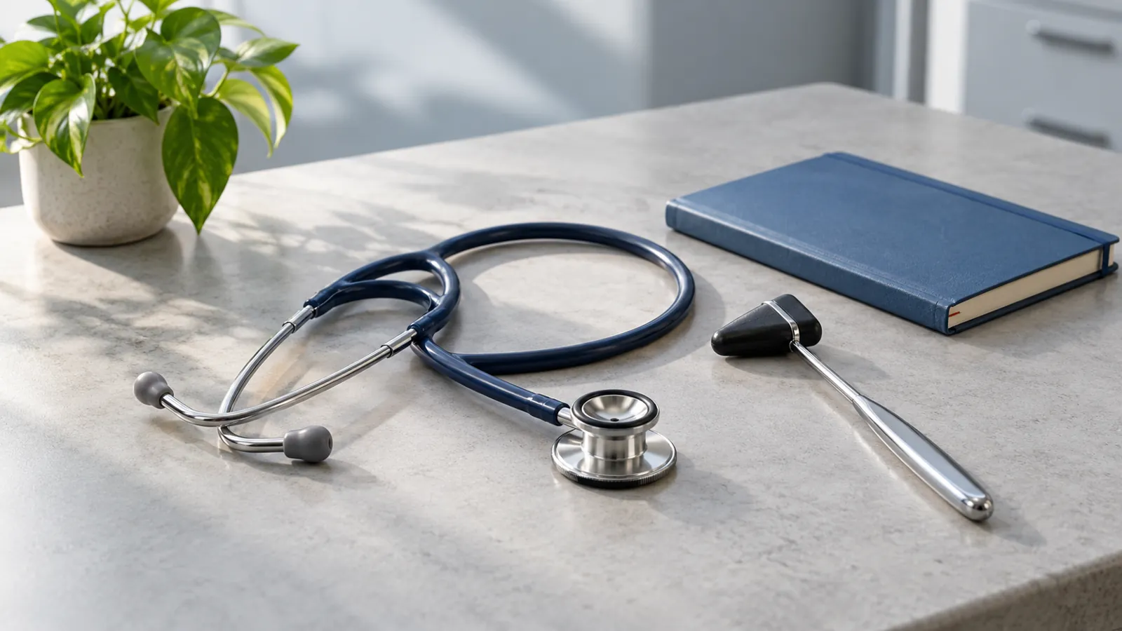 Estetoscopio y elementos de control médico